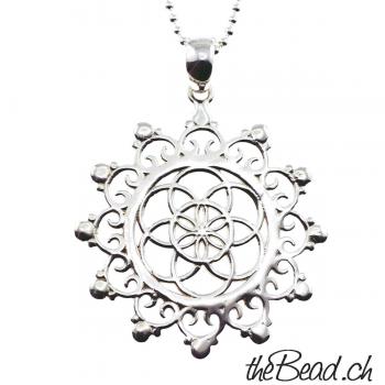 MANDALA 925 Sterling Silber Collier