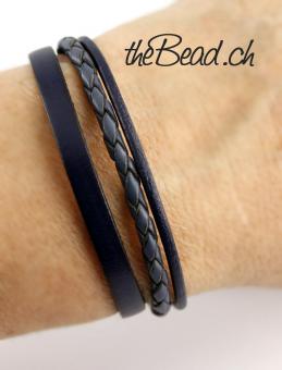 One Size Lederarmband mit Verlängerungskettchen theBead