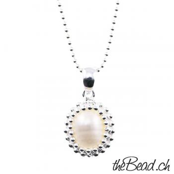 Silver Necklace with Pearl