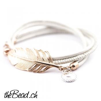 heart silver pendant leather bracelet