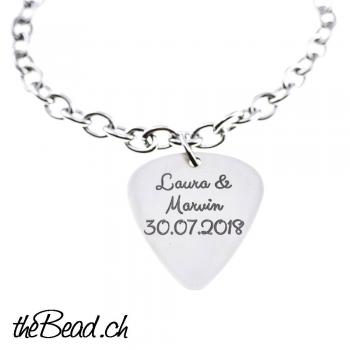 gitarren plektrum  Armband von theBead aus Edelstahl