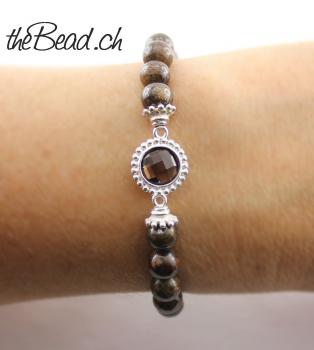 rauchquarz  perlenarmband von thebead