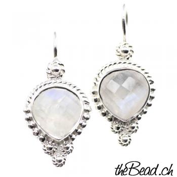 MOONSTONE  earrings with 925 sterling silver