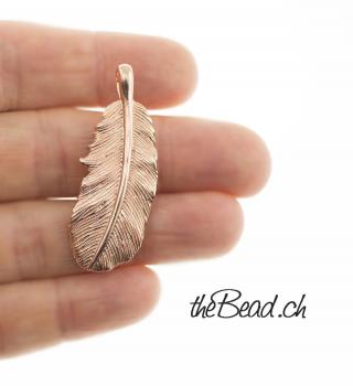 silver feather pendant 925 sterling silver