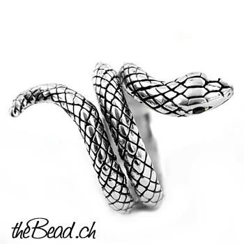 Snake finger ring made of 925 sterling silver