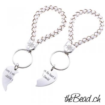 couple keychain with heart