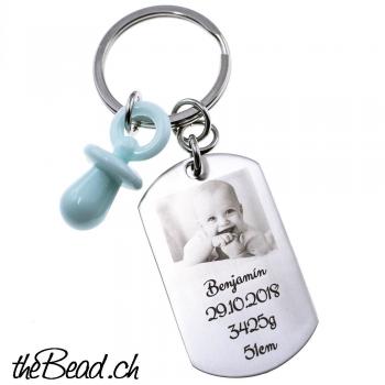 Stainless steel engraved keychain ITS A BOY