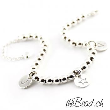 925 sterling silver bracelet with 3 pendants