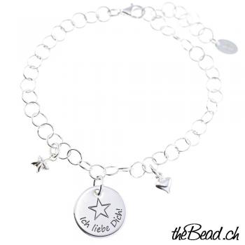 bracelet with engraved pendant