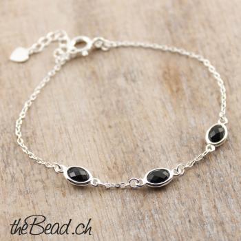 silver bracelet with ONYX