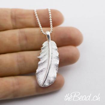 925 Silber Anhänger Feder Schmuck Onlineshop thebead