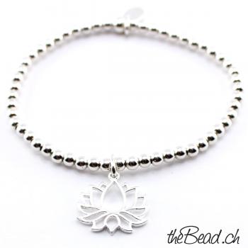 Silberperlen Armband LOTUSBLUME, 925 Sterling Silber