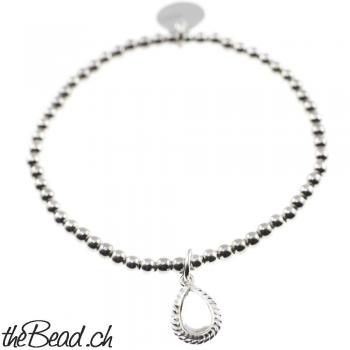 925 sterling silver bracelet with crystal pendant