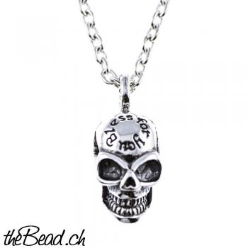 männerschmuck silber halskette mit totenkopf silberanhänger