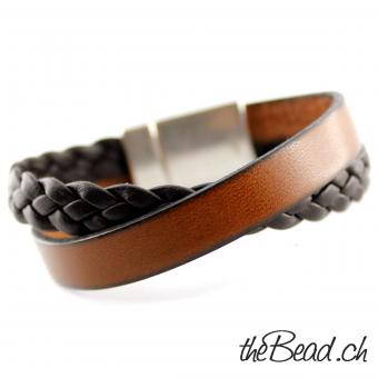 Leather Bracelet black swiss made