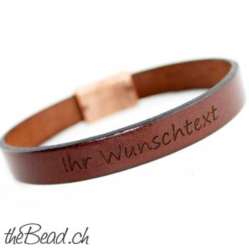 Persoenliches Geschenk Lederarmband mit Gravur