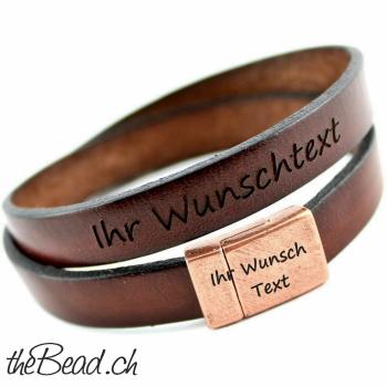 Energie Geschenkidee lederarmband mit Herzchen und persönliche Geschenk Idee für Valentinstag und Muttertag von thebead