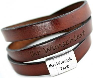 surfer wrap leather bracelet with engraving magnetic