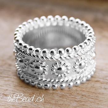 Breiter Silber Damen Fingerring