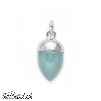 kleiner AQUA ACHAT Anhänger mit Silberkäppchen