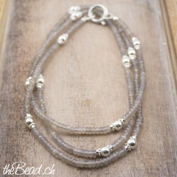 Preview: Halskette aus ACHAT & Silber, 85 cm lang! Preview: Schmuckverpackung exclusive von thebead