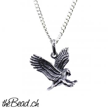 Silver necklace with EAGLE pendant