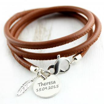 leather bracelet with personal engraving