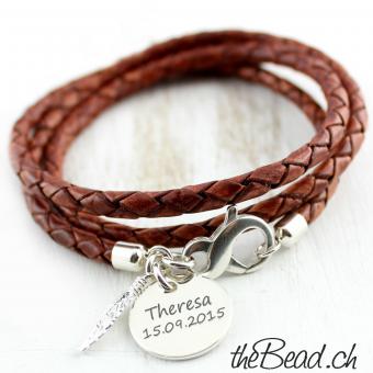 leather bracelet with personal engraving