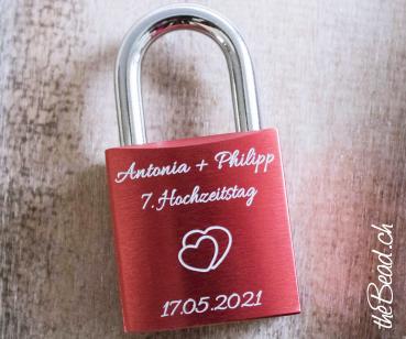 Red Alu Love Lock