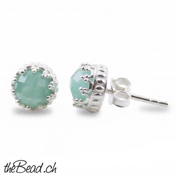 kleine amazonit silber ohrstecker