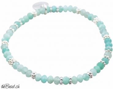 Preview: AMAZONIT Armband mit Silberperlen Preview: AMAZONIT Armband mit Silberperlen