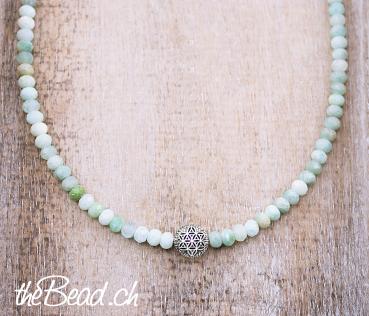 amazonite  silver necklace