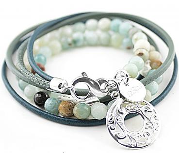 amazonite wrap leather bracelet