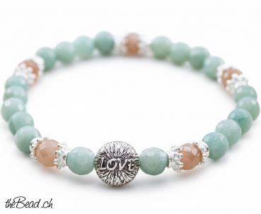 Preview: AMAZONIT & Mondstein Armband LOVE Preview: AMAZONIT & Mondstein Armband LOVE