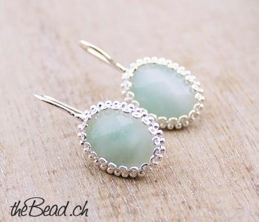 Amazonite earrings with 925 sterling silver