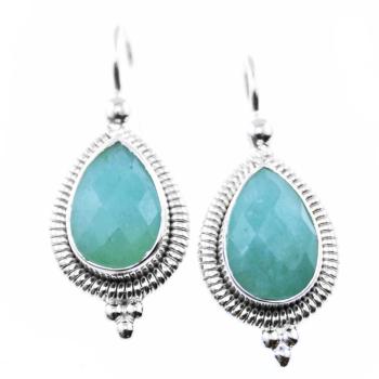 925 sterling silver and amazonite earrings