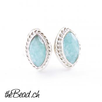 amazonite silver earrings