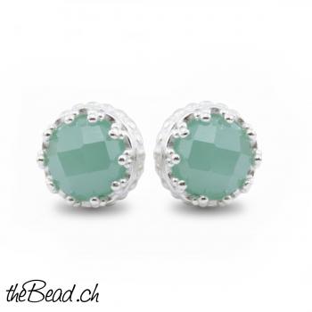 kleine KRÖNCHEN Amazonit Ohrstecker