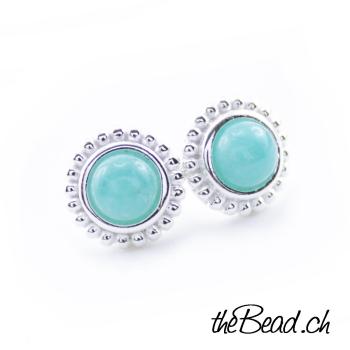 925 sterling silver with amazonite