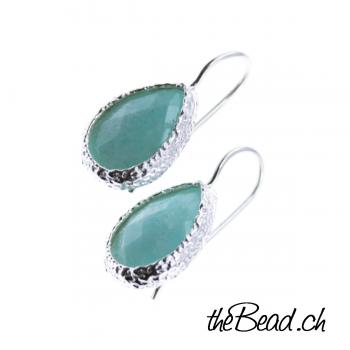 Preview: geschenkidee amazonit ohrringe mit prehnit