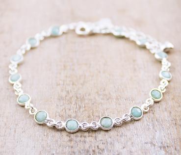 Silver bracelet with " Amazonite "