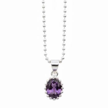 Silberhalskette mit AMETHYST Anhänger