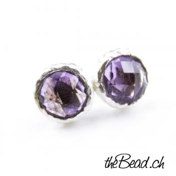 amethyst ohrstecker 925 sterling silber rose quarz