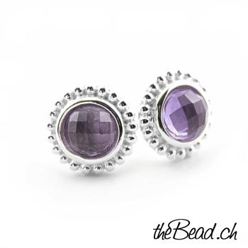 AMETHYST Silber Ohrstecker