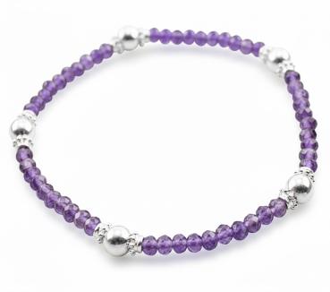 AMETHYST Armband mit Silberperlen