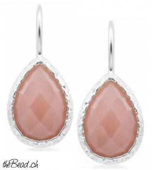 Silber Ohrhänger mit Rosa Andenopal