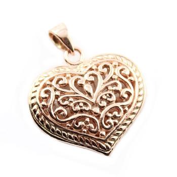 925 silver heart pendant rose gold plated