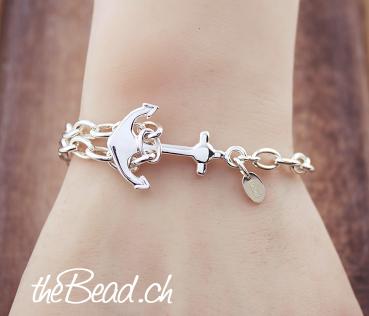 Preview: 925 Sterling Silber ANKER Armband, One Size ! Preview: dickes damenarmband und silberarmband schön massiv und schwer gearbeitet echter luxusschmuck onlineshop