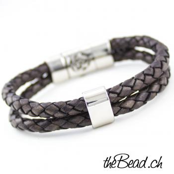 magnetschmuck Herren Lederarmband von theBead