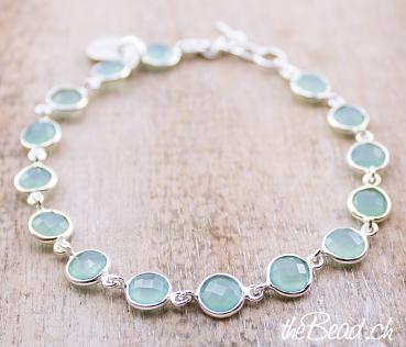 nice aqua agate silver bracelet